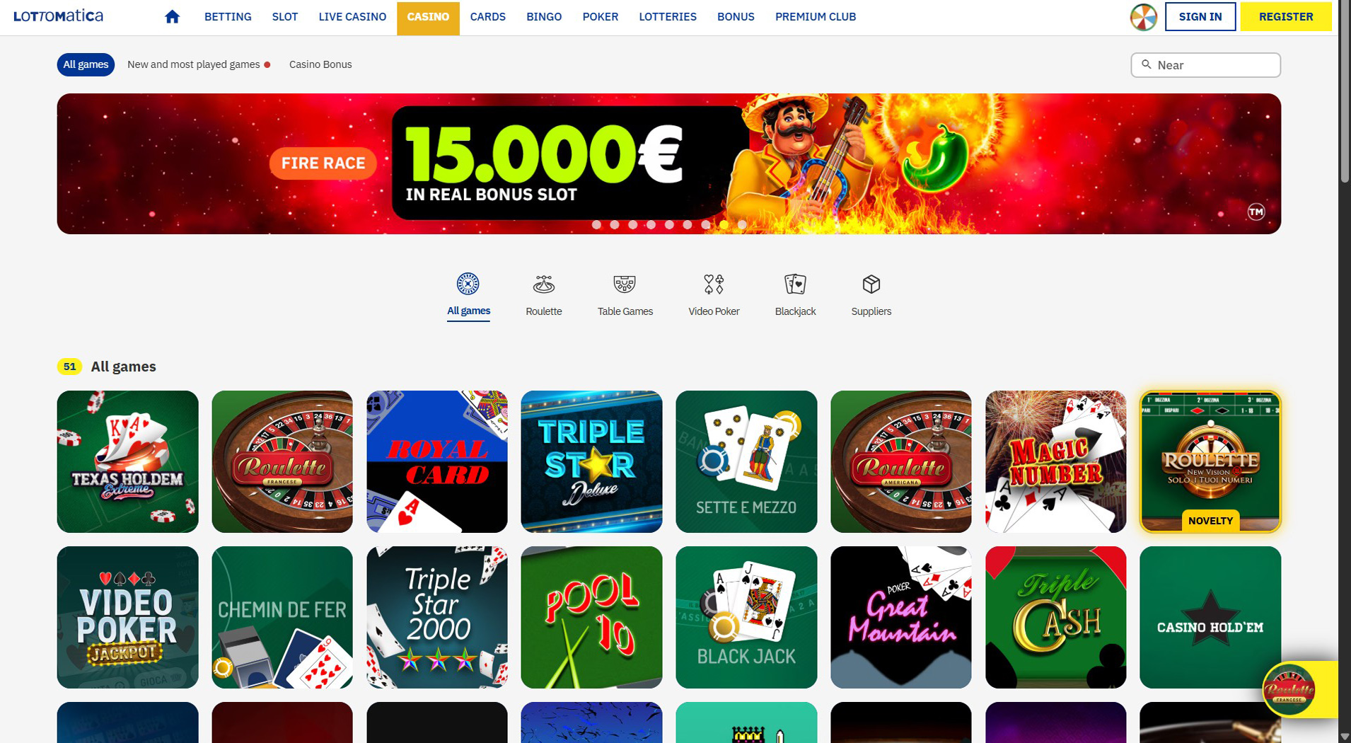 5. Lottomatica- Scelta del casinò mobile HiPay